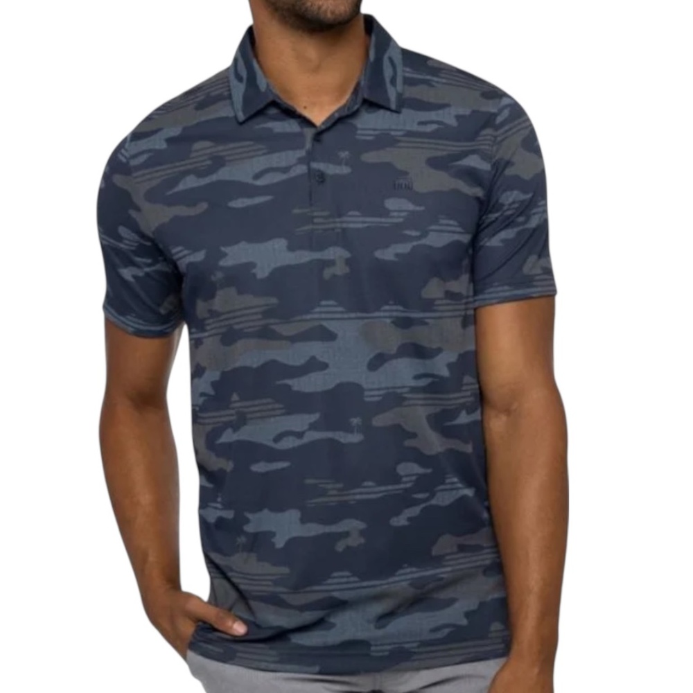 TravisMathew Beachside Stealth Golf Polo – Blue Nights | Men’s M